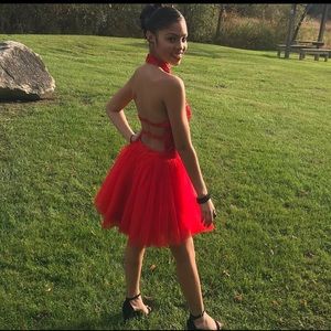 Prom/ homecoming red diamond dress